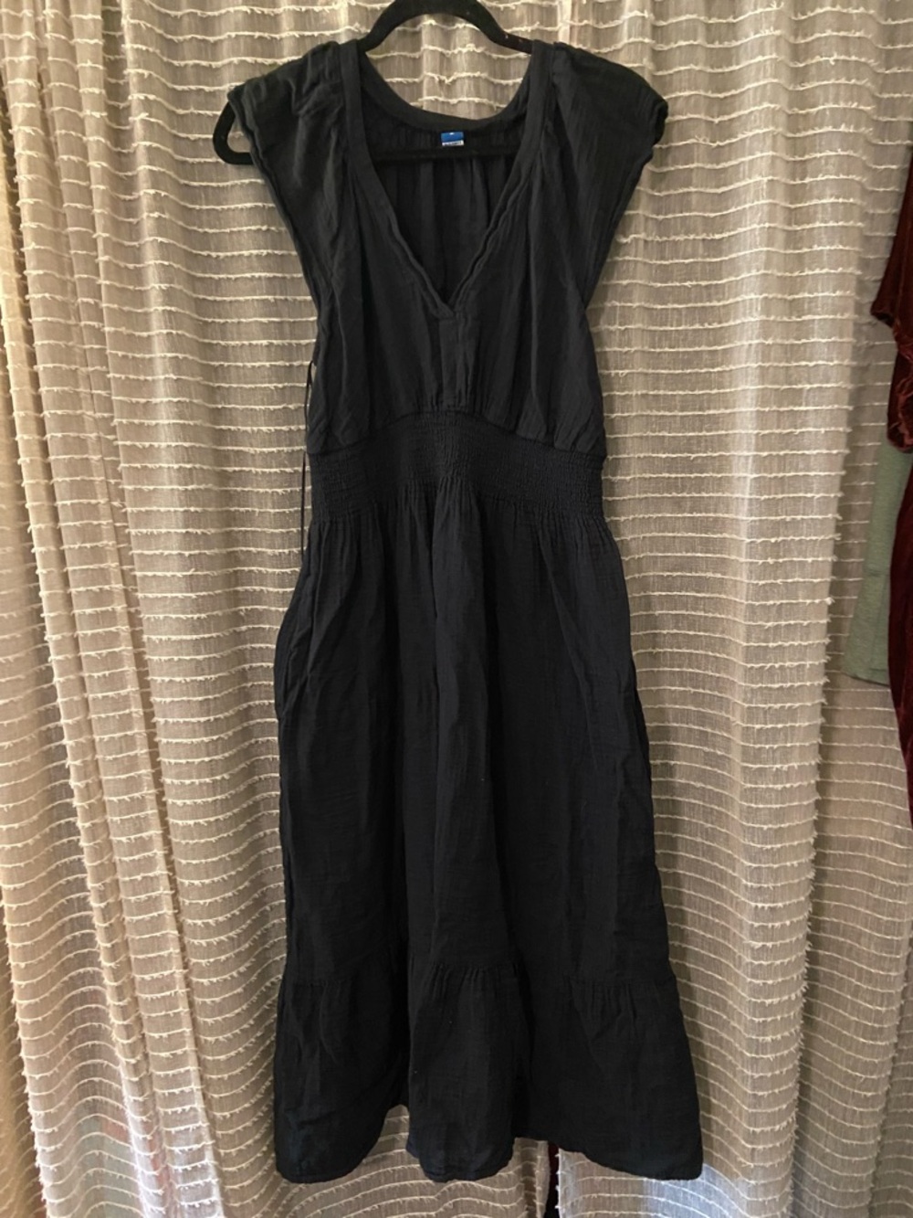 Old Navy Cotton V-Neck Smocked Waist Maxi Dress